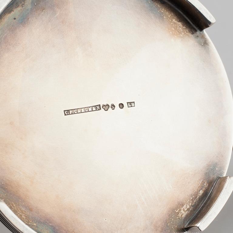 KAFFESERVIS, 3 delar, silver, C F Carlman, Stockholm, 1937 och 1945.