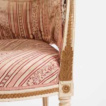 A Gustavian armchair, Stockholm, late 18th century.