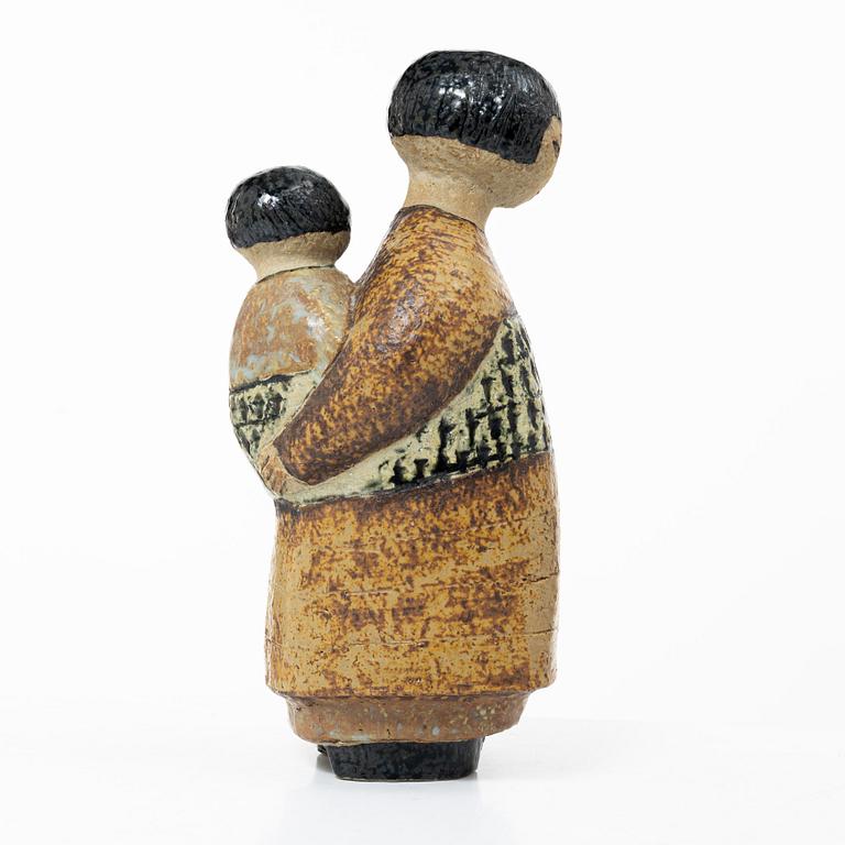 Lisa Larson, "Japanese with child on back," sculpture, stoneware, Gustavsberg Studio.