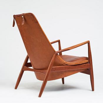 Ib Kofod-Larsen, fåtölj, "Sälen", hög, Olof Perssons Fåtöljindustri (OPE), Jönköping, 1950-60-tal.
