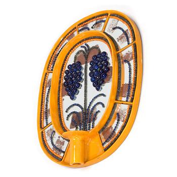 Birger Kaipiainen, kynttilälampetti, kivitavaraa, signeerattu Kaipiainen Arabia.