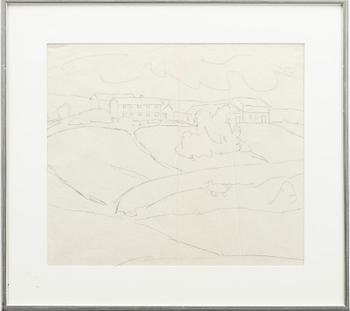 Wilhelm Kåge, Docked ship, as well as a landscape with houses.