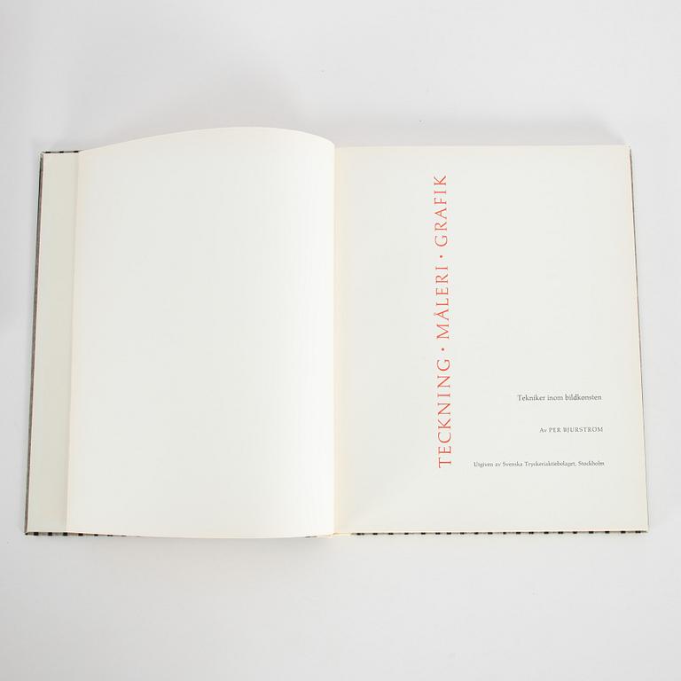 Olle Baertling, färgserigrafi, signerad i bok, "Teckning, Måleri, Grafik", Per Bjurström, 1956.