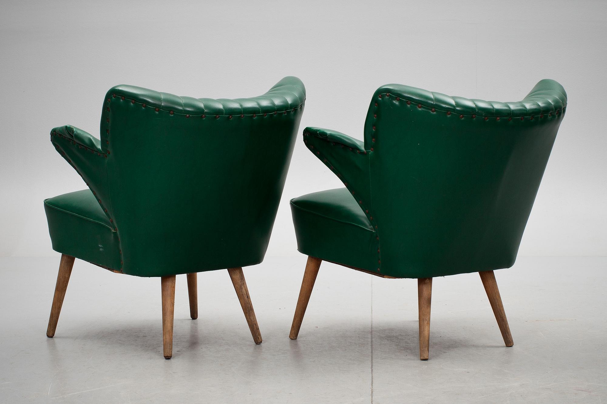 FÅTÖLJER, ett par, 1900-talets andra hälft.