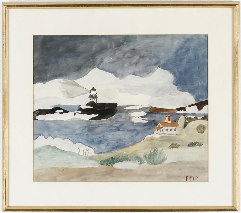 PRIMUS MORTIMER PETTERSSON, akvarell, monogramsignerad.
