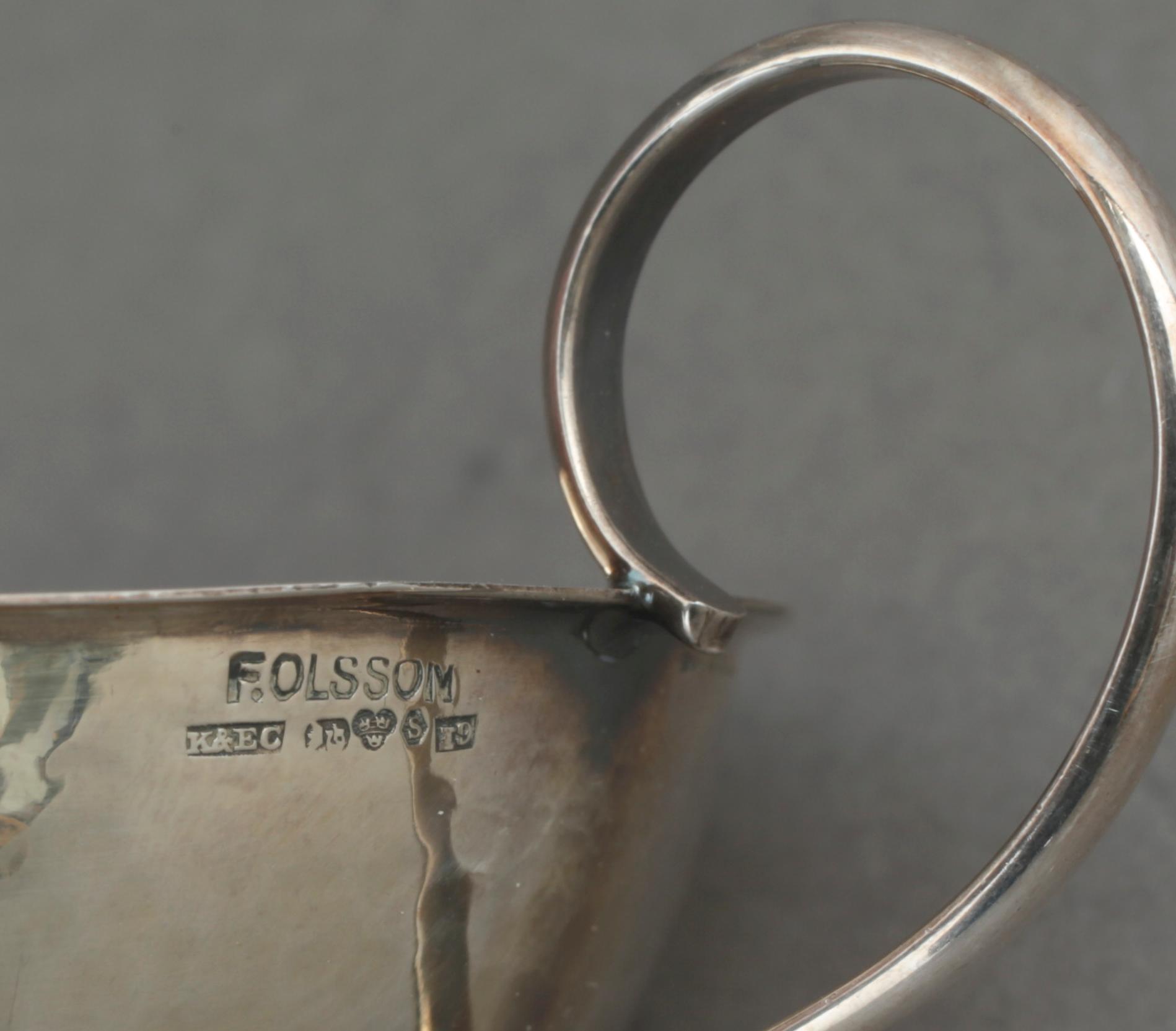 PUNSCHKOPPAR 6st samt SKÅL, silver, bla F. Olsson K&EC, Göteborg, 1961. Total vikt ca 277g.