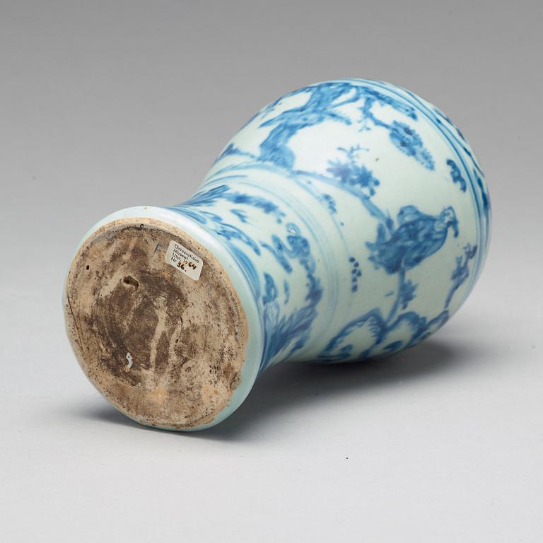 A blue and white Meiping vase, Ming dynasty, 16th Century.