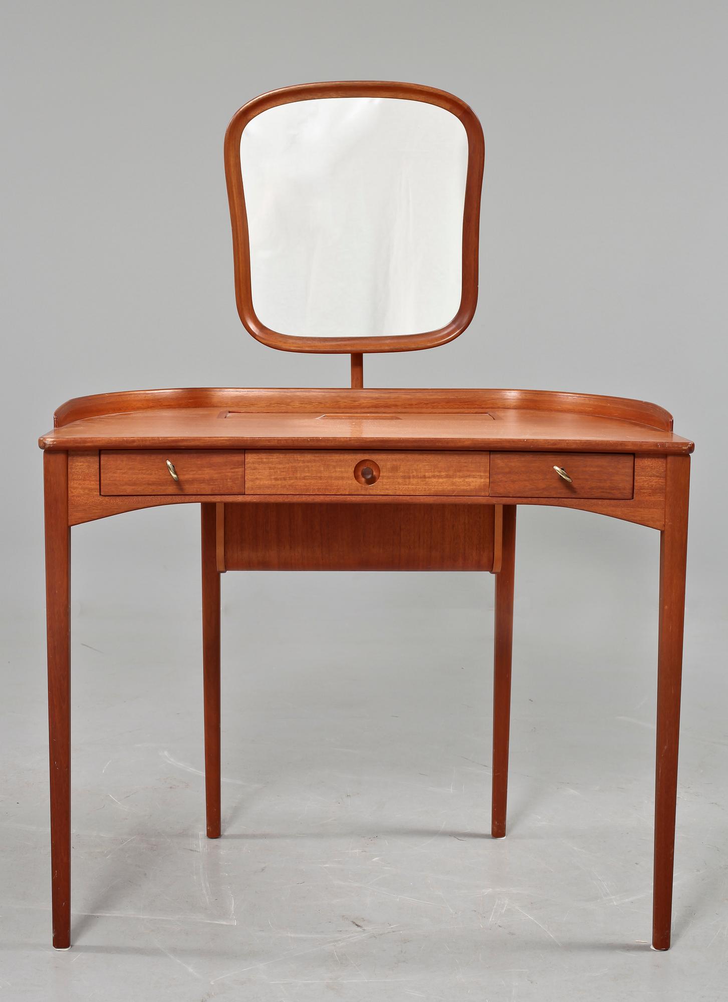 TOALETTBORD, "Birgitta" samt PALL, Carl Malmsten, Bodafors, 1962.