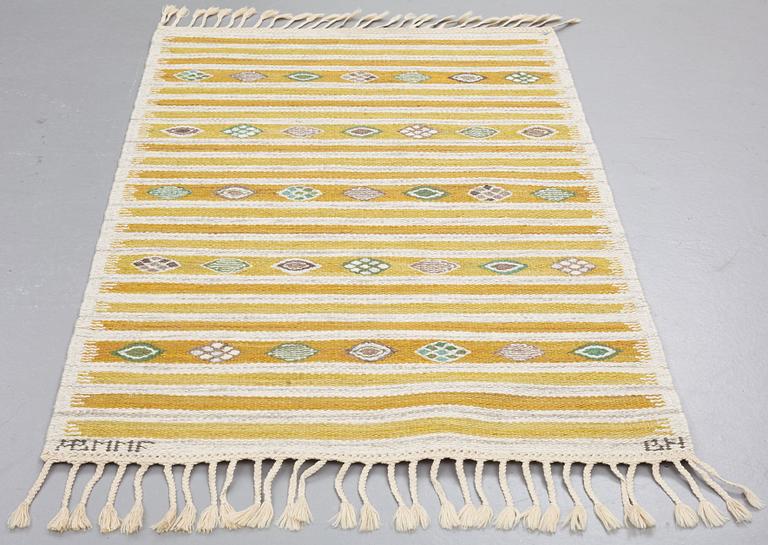 Barbro Nilsson, A CARPET, "Hjortron", flat weave, ca 136,5 x 86,5 cm, signed AB MMF BN.