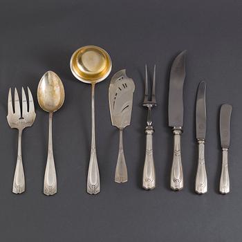 BESTICKUPPSÄTTNING, 156 delar, silver, jugend, J. Leweck, Leipzig, Tyskland, 1900-talets början.