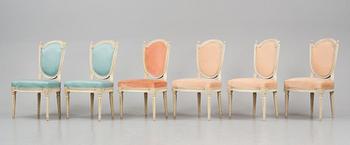 A set of six Gustavian chairs by E. Öhrmark (master 1777-1813).