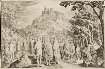 NICOLAES DE BRUYN, after, two,  copper engraving.