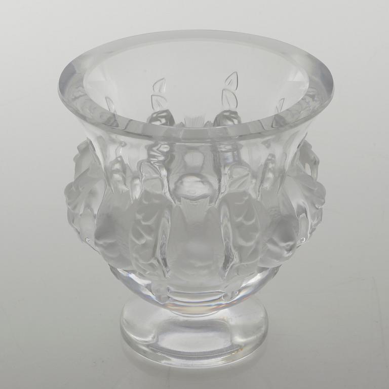 A 20th century glass vase, Lalique, France.