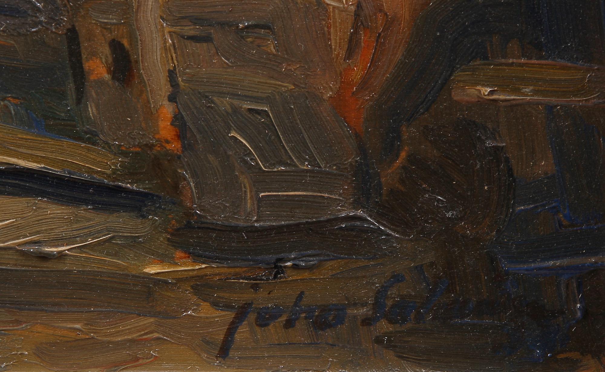 SALMINEN, JUHO, olja på pannå. Sign och dat.