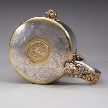 A Swedish 17th century parcel-gilt tankard, marks of Anders Larsson Brun (Norrköping -1659-1672-).