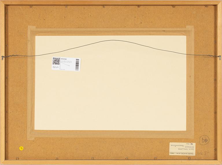 Louis Nallard, tempera on paper-panel, signed.