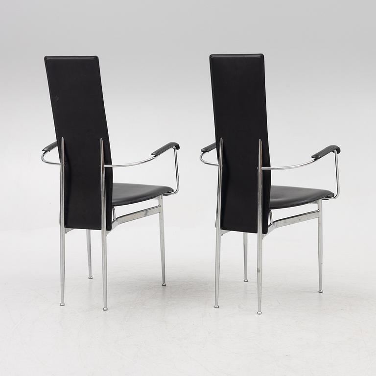 Giancarlo Vegni & Gianfranco Gualtierotti, a set of six chairs, Fasem, Italy.