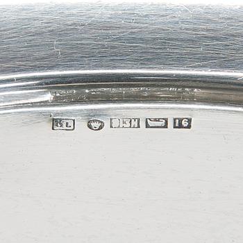 Brickbord, sterlingsilver och mahognyfaner, Mappin & Webb, London 1912, stommen av Paul Boman.