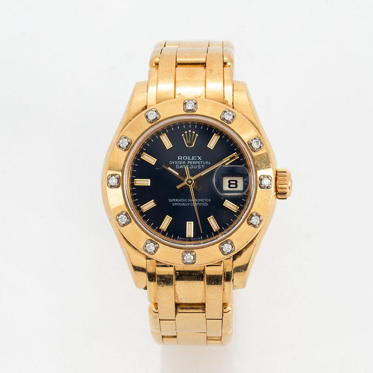 Rolex, Oyster Perpetual, Datejust, Pearlmaster, Chronometer, wristwatch, 29 mm.