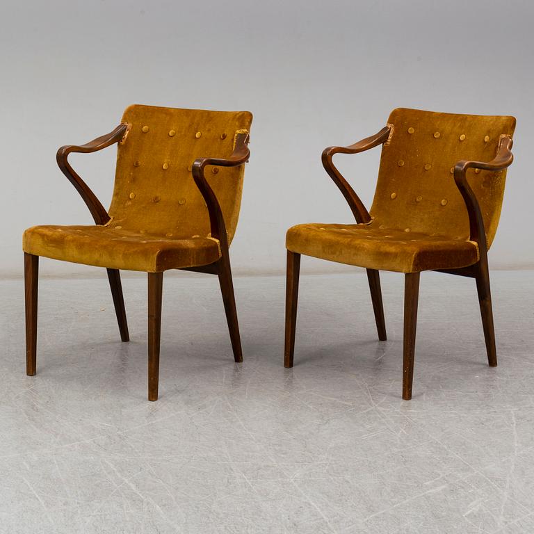 AXEL LARSSON, armchairs, a pair, Bodafors, mid 20th century.