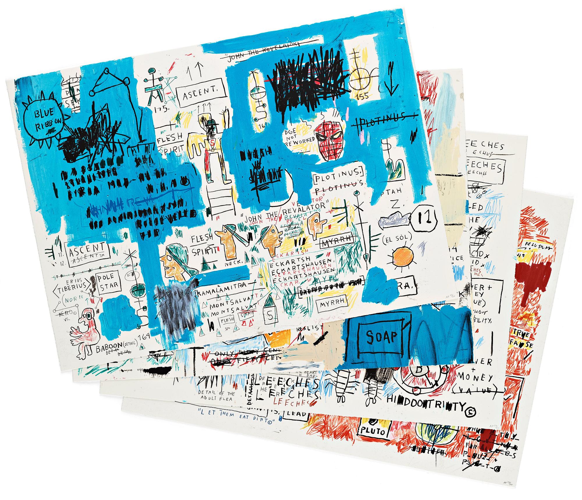 Jean-Michel Basquiat Efter, ”Ascent, Olympic, Leeches, and Liberty”.