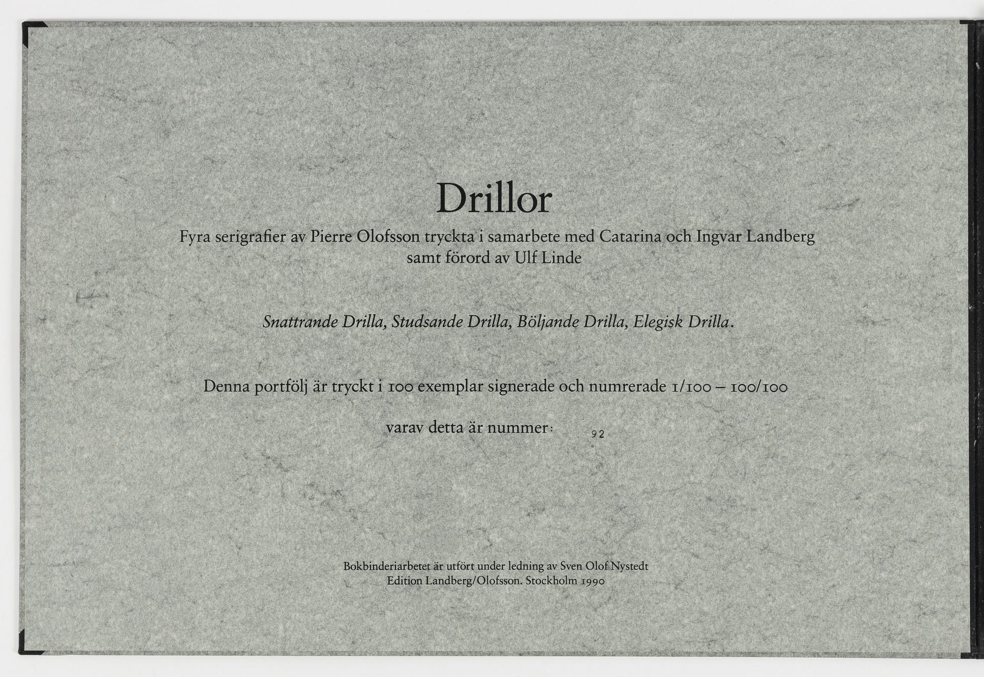 Pierre Olofsson, "Drillor", mapp.