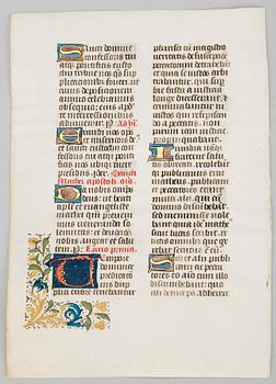 BOKBLAD UR BREVARIUM, möjligen 1300-tal.