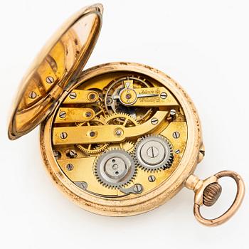 Pocket watch, 14K gold, 36 mm.