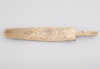 MANGELDON, allmoge, skuret trä, sannolikt 1800-tal.