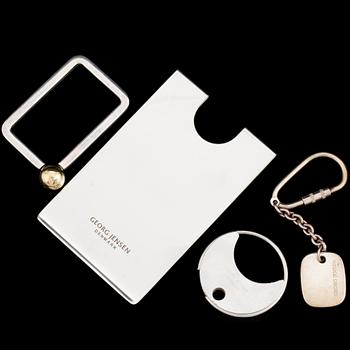 Three key ring and a credit card holder by GEORG JENSEN, late 20th century.