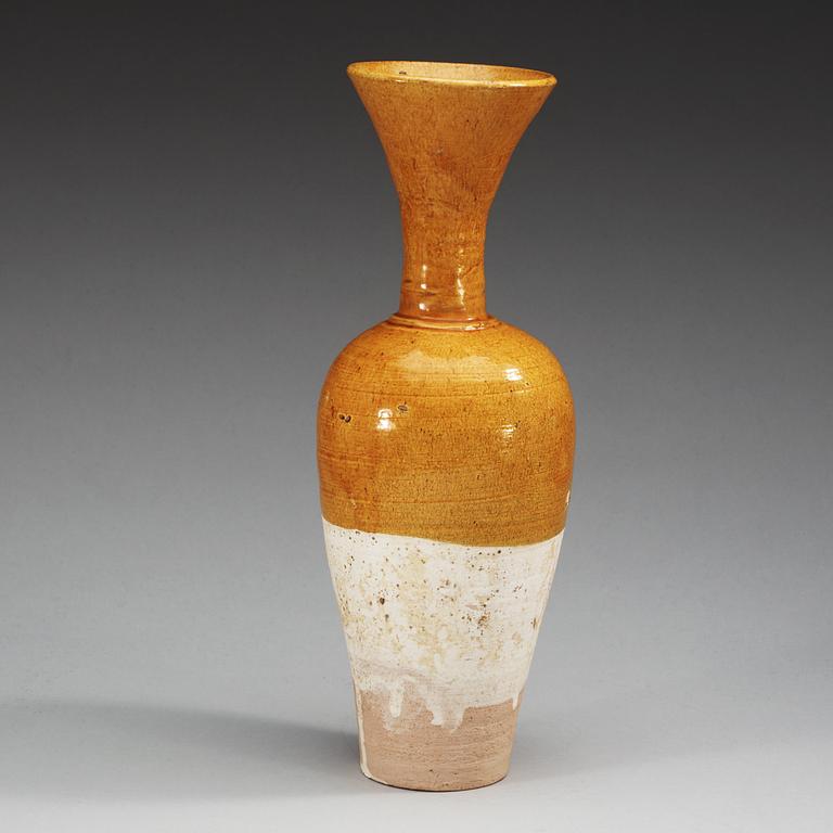 A yellow glazed vase, Liao dynasty (907-1125).