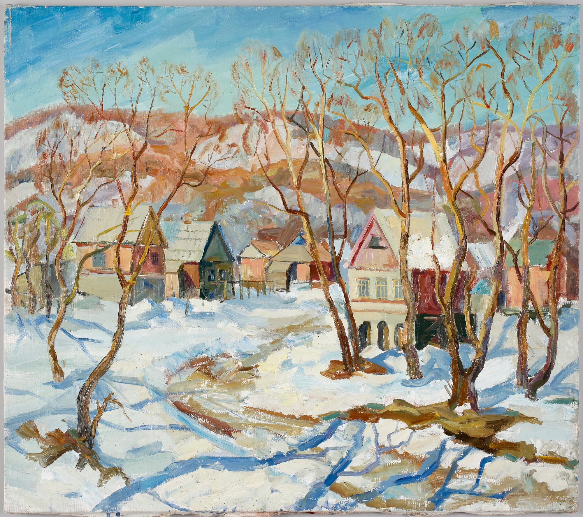 OKÄND KONSTNÄR, olja på duk, Ryssland. Sign o dat 1986 a tergo.