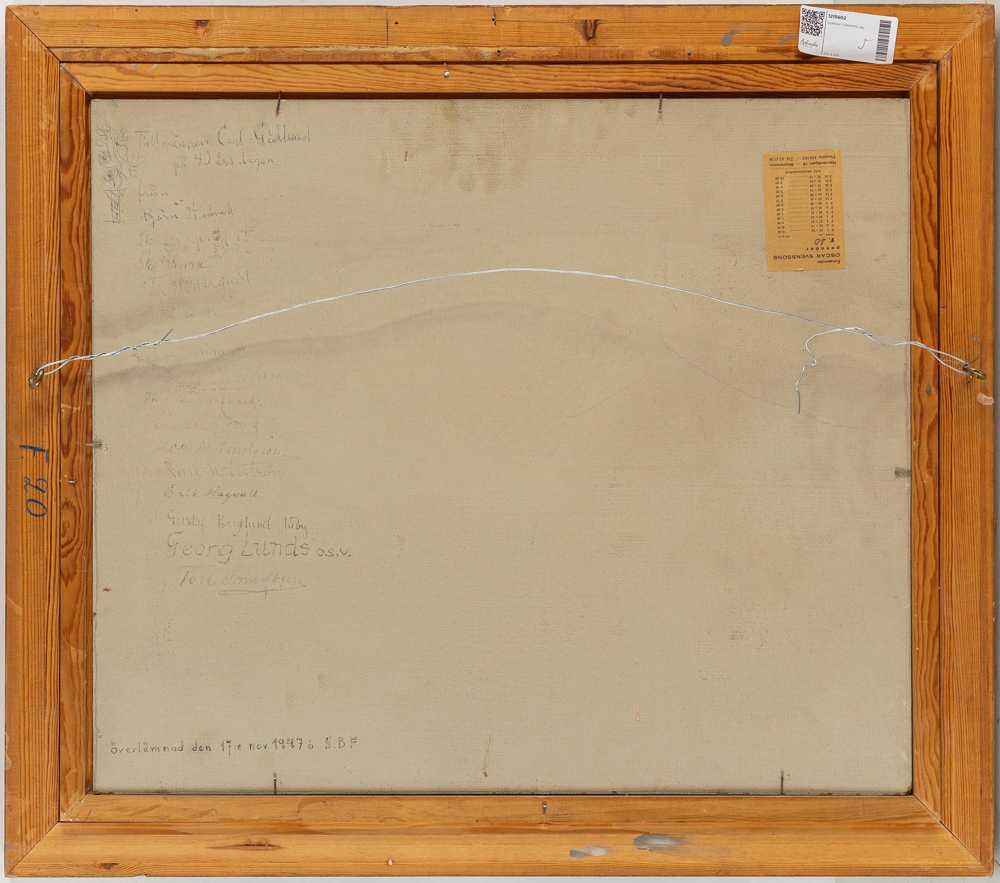 GUNNAR TORHAMN, oil on panel, signed.