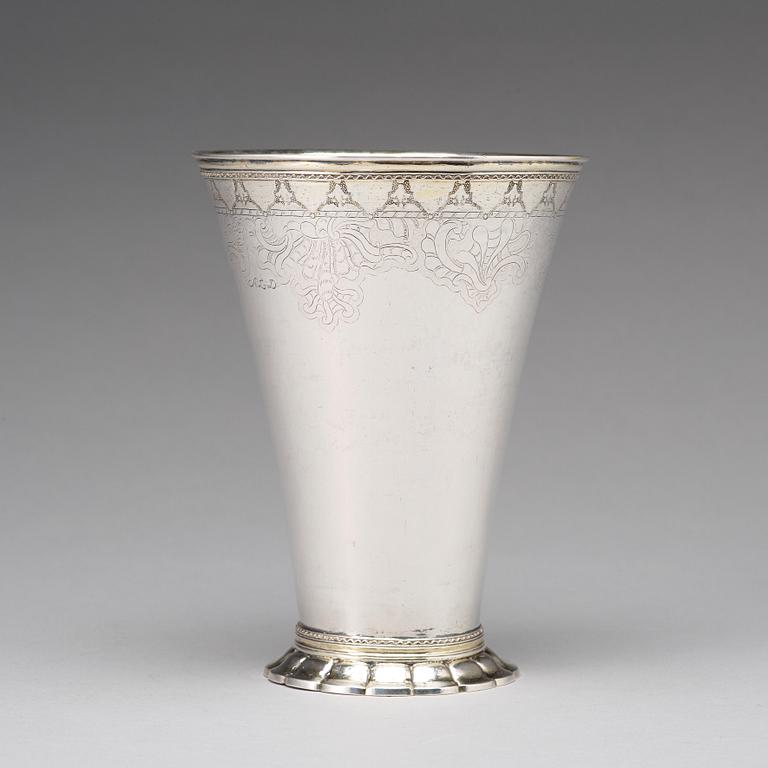 Lorens Stabeus, bägare, silver, Stockholm 1755.