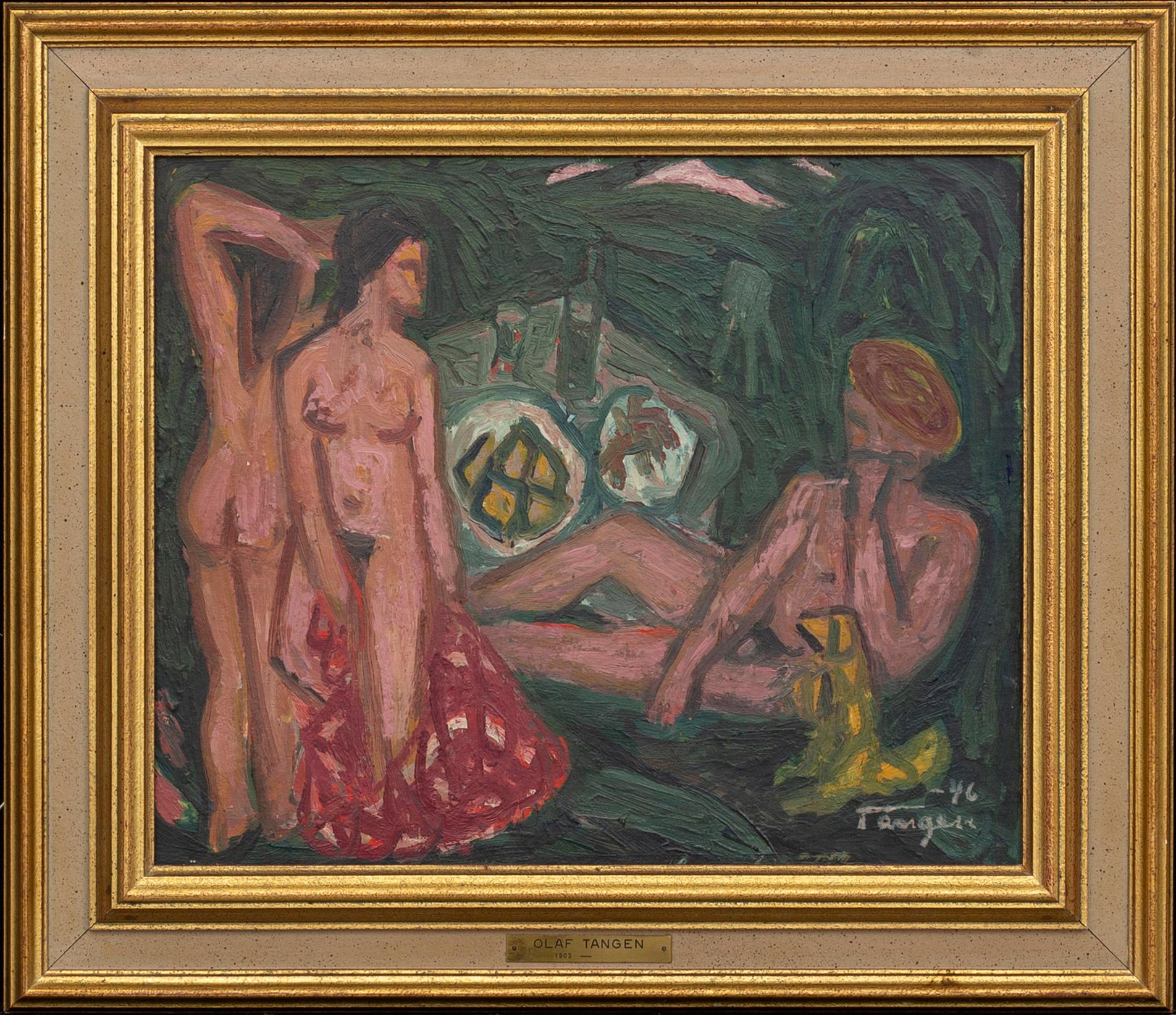 OLAF TANGEN,oil on panel, signed, dated -46.