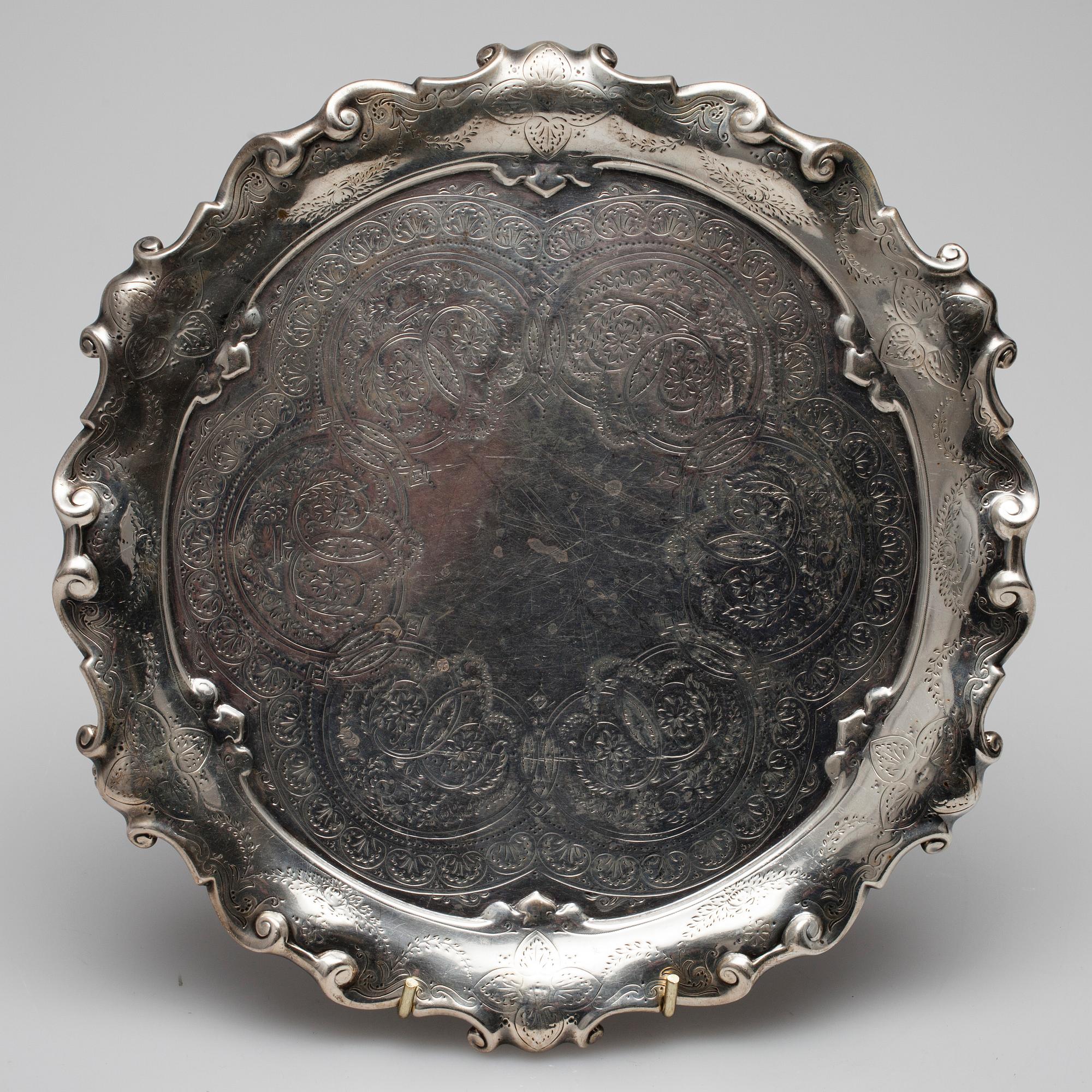 VISITKORTSBRICKA, silver, England, London 1904, vikt 602 g.