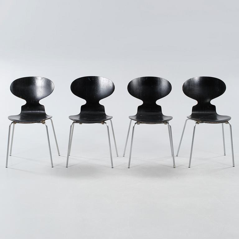 Four chairs, model Myran, designed by Arne Jacobsen for Fritz Hansen, made 1969.