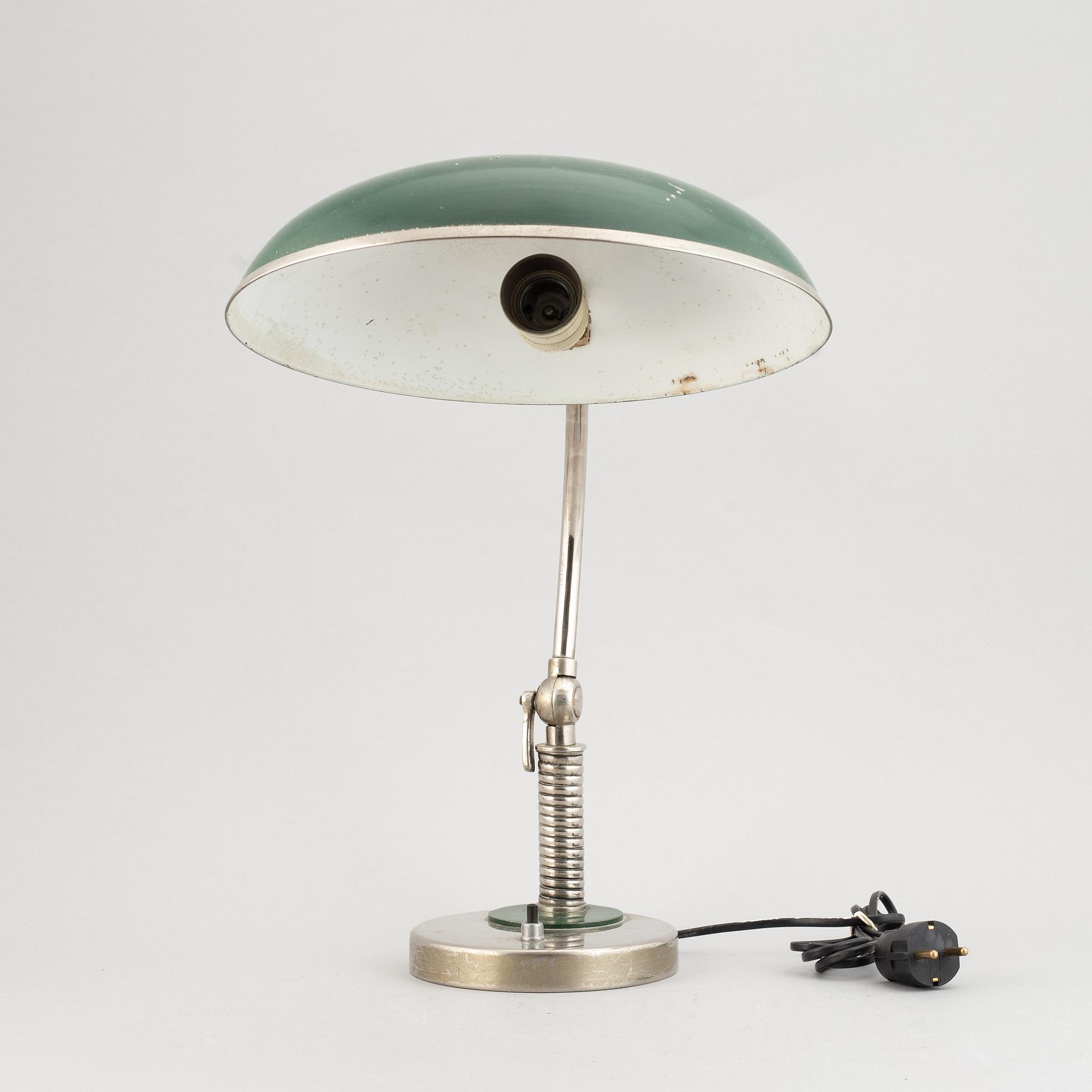 A metal table lamp from Böhlmarks, 1930s.