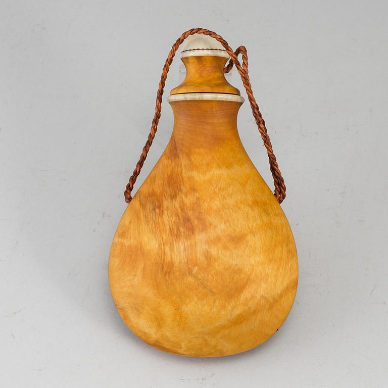 TORE SUNNA, a Sami bich salt flask signed Tore Sunna.