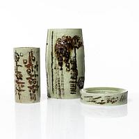 Carl-Harry Stålhane, two stoneware vases and a bowl. Rörstrand.