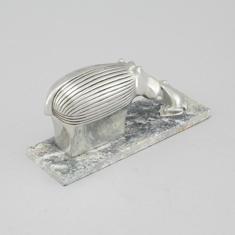 GUNNAR CYRÉN, metal, two sculptures, signed.
