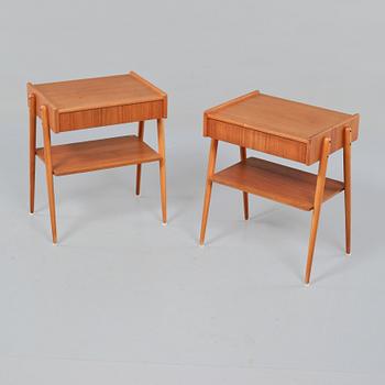 SÄNGBORD, ett par, AB Carlström & Co Möbelfabrik, 1900-talets andra hälft.
