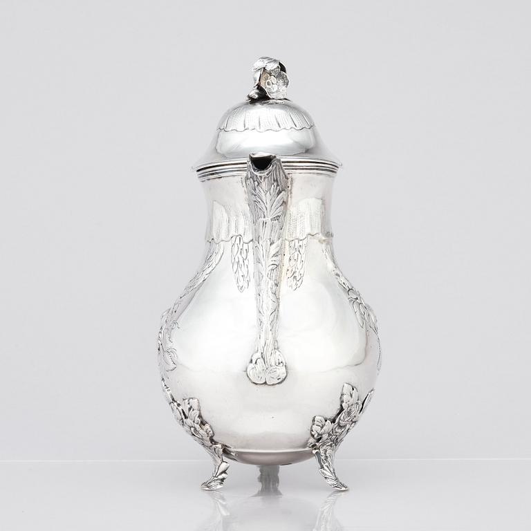 A Swedish 18th century silver coffee-pot, marks of Olof Löfvander the elder, Luleå 1773.