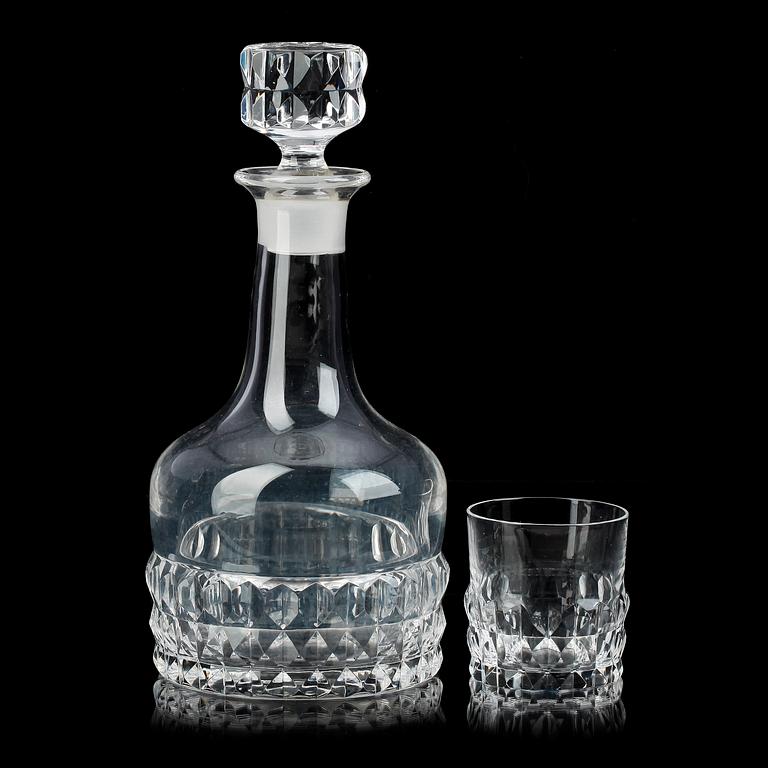 GLASSERVIS med KARAFF, 12 delar, Silvia, Orrefors, 1900-talets andra hälft.