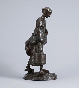 RUTH MILLES, skulptur, patinerad brons, signerad o daterad 1906.