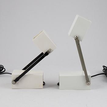 Verner Panton, two metal 'LamPetit' table lamps, Louis Poulsen, 1960's.