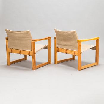 Karin Mobring, fåtöljer, ett par, "Diana" IKEA. Formgiven 1972.