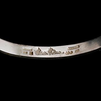 ARMBAND, silver, Wiwen Nilsson, Lund 1958, med bergkristall.