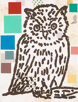 447. Donald Baechler, "Abstract Collage with Bird no.8 (owl)".