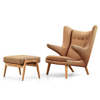 268. Hans J. Wegner, a "Papa bear" easy chair by AP-stolen and ottoman by Getama, Denmark 1950-60's.